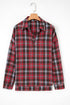 Classic Plaid Print Collared V Neck Loose Fit Shirt