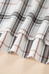 Classic Plaid Print Collared V Neck Loose Fit Shirt
