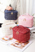 Classic Plaid Print Cotton Zippered Makeup Organizer Bag