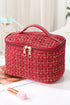 Classic Plaid Print Cotton Zippered Makeup Organizer Bag