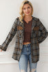 Classic Plaid Print Hooded Drawstring Layering Shacket