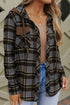 Classic Plaid Print Hooded Drawstring Layering Shacket