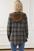 Classic Plaid Print Hooded Drawstring Layering Shacket