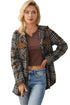Classic Plaid Print Hooded Drawstring Layering Shacket