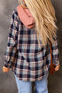 Classic Plaid Print Hooded Drawstring Layering Shacket