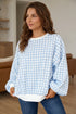 Classic Plaid Round Neck Long Sleeve Everyday Sweatshirt