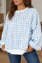 Classic Plaid Round Neck Long Sleeve Everyday Sweatshirt
