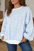 Classic Plaid Round Neck Long Sleeve Everyday Sweatshirt