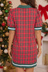 Classic Plaid Short Sleeve Shift Style Mini Dress