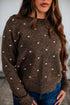 Classic Polka Dot Crew Neck Knit Sweater