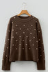 Classic Polka Dot Crew Neck Knit Sweater