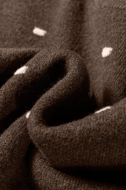 Classic Polka Dot Crew Neck Knit Sweater