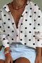 Classic Polka Dot Print Contrast Piping Detail Shirt