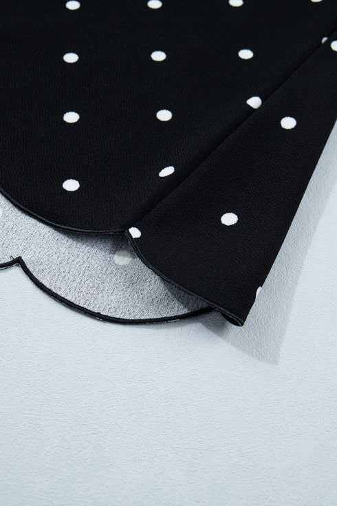 Classic Polka Dot Print Patterned Stretch T Shirt