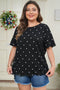 Classic Polka Dot Print Patterned Stretch T Shirt