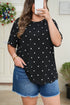 Classic Polka Dot Print Patterned Stretch T Shirt