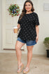 Classic Polka Dot Print Patterned Stretch T Shirt