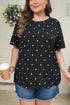 Classic Polka Dot Print Patterned Stretch T Shirt