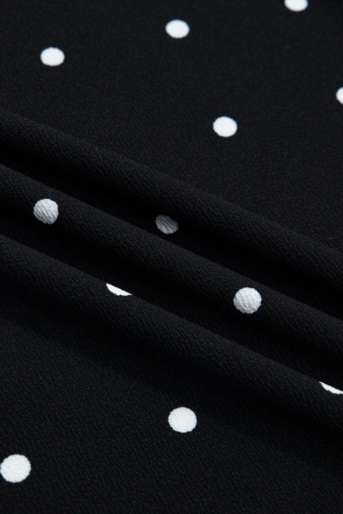 Classic Polka Dot Print Patterned Stretch T Shirt