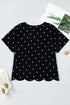 Classic Polka Dot Print Patterned Stretch T Shirt
