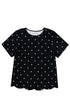 Classic Polka Dot Print Patterned Stretch T Shirt