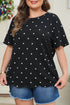 Classic Polka Dot Print Patterned Stretch T Shirt