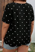 Classic Polka Dot Print Patterned Stretch T Shirt