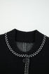 Classic Stitch Detail Round Neck Button Cardigan