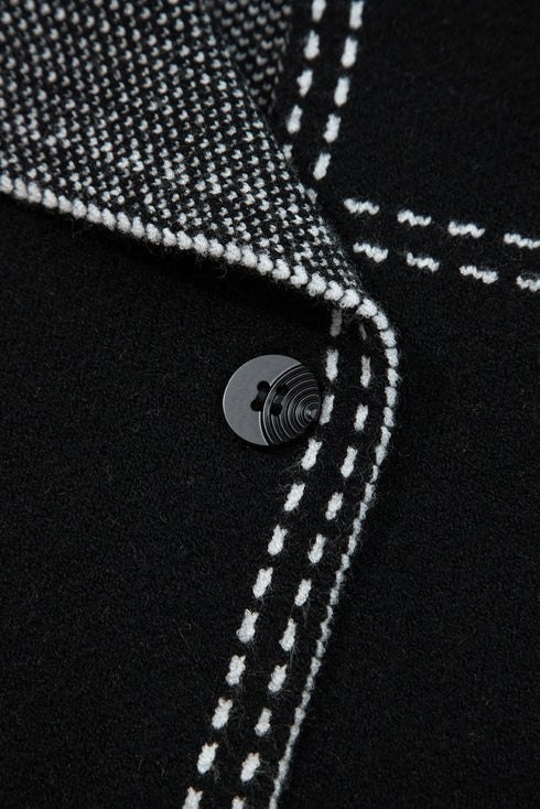 Classic Stitch Detail Round Neck Button Cardigan