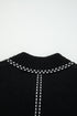 Classic Stitch Detail Round Neck Button Cardigan
