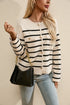 Classic Stripe Button Front Collared Knit Cardigan