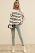 Classic Stripe Button Front Collared Knit Cardigan
