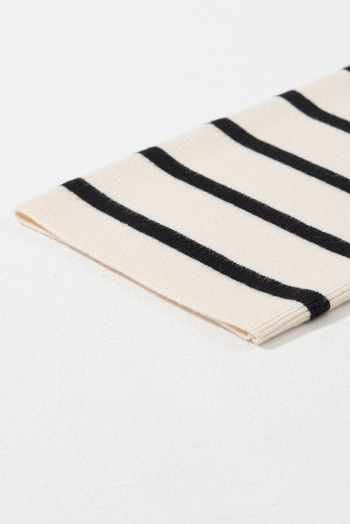 Classic Stripe Button Front Collared Knit Cardigan