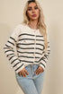 Classic Stripe Button Front Collared Knit Cardigan