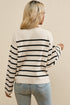Classic Stripe Button Front Collared Knit Cardigan