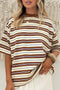 Classic Striped Pattern Slouchy Relaxed Fit Tee