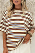 Classic Striped Pattern Slouchy Relaxed Fit Tee