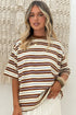 Classic Striped Pattern Slouchy Relaxed Fit Tee