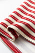 Classic Striped Print Zipper V Neck Long Sleeve Top
