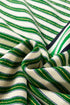 Classic Striped Print Zipper V Neck Long Sleeve Top