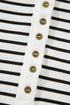 Classic Striped Ribbed Knit Button Front Henley Top