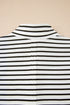 Classic Striped Ribbed Knit Button Front Henley Top
