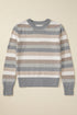 Classic Striped Ribbed Knit Long Sleeve Crewneck Sweater