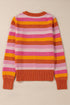 Classic Striped Ribbed Knit Long Sleeve Crewneck Sweater