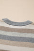 Classic Striped Ribbed Knit Long Sleeve Crewneck Sweater