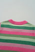 Classic Striped Ribbed Knit Long Sleeve Crewneck Sweater