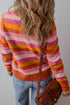 Classic Striped Ribbed Knit Long Sleeve Crewneck Sweater