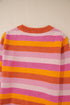 Classic Striped Ribbed Knit Long Sleeve Crewneck Sweater