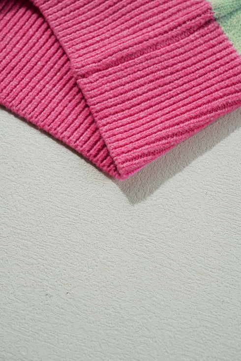 Classic Striped Ribbed Knit Long Sleeve Crewneck Sweater