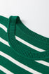 Classic Striped Sleeveless Ribbed Knit Sweater Top